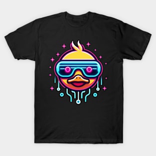 neon cyberpunk duck graphic T-Shirt